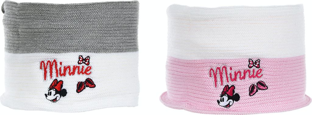 Minnie Mouse Kinder Mädchen Fleece Strick-Schlauchschal Winter-Schal , Farbe:Rosa
