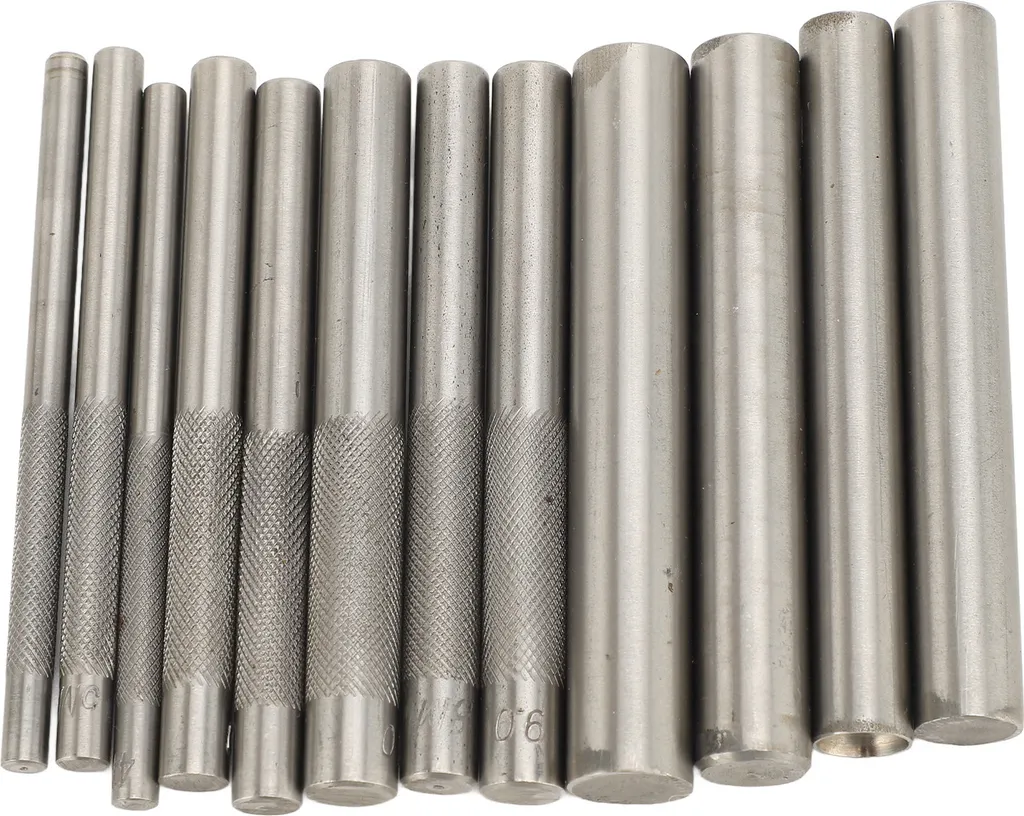 Lot de 12 outils à riveter en inox, 3-15 mm, pour artisanat du cuir