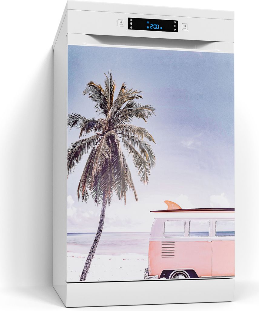 DEQORI Magnetmatte Spülmaschine beschreibbar 60x80 cm 'Retro Strandfahrt' Magnetfolie