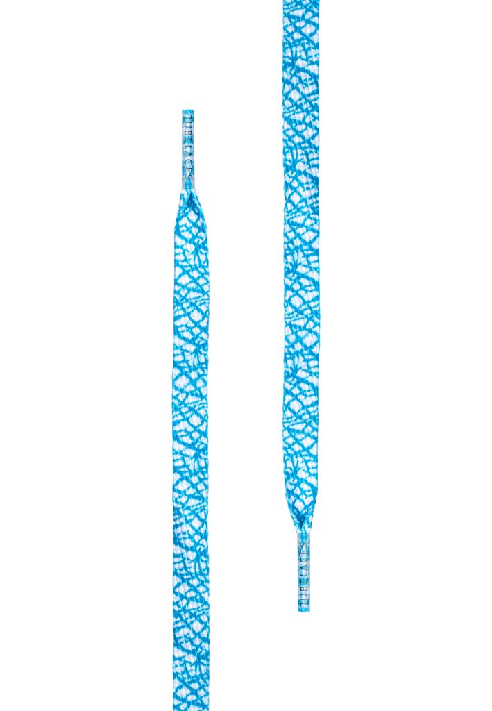 Tubelaces Schnürsenkel Special Flat Elephant Blue/White-120cm