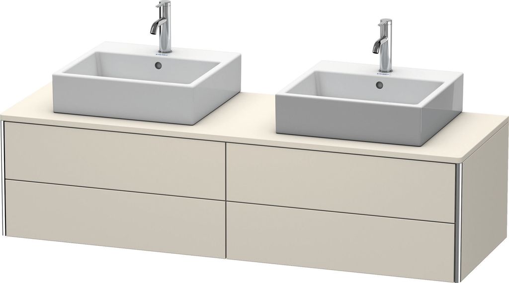 Waschtischunterbau XSQUARE 400x1600x548mm, für 2 Becken taupe matt taupe matt