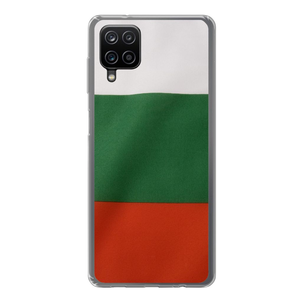 MuchoWow Handyhülle Schutzhülle Hülle für Samsung Galaxy A12 Nahaufnahme der Flagge von Bulgarien Silikon Softcase Handy Hülle - Bild