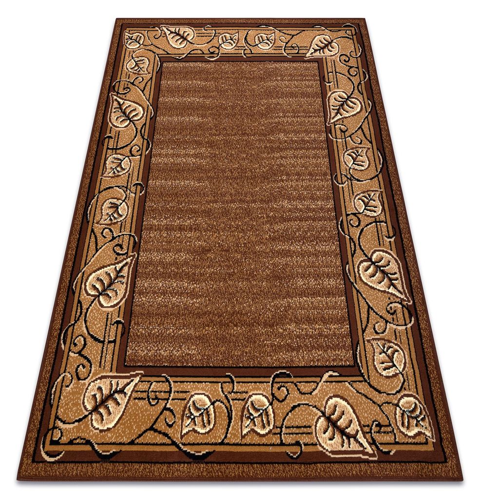 BCF Tapis Morad FELIKS cadre, feuilles classique - marron Image du produit 
