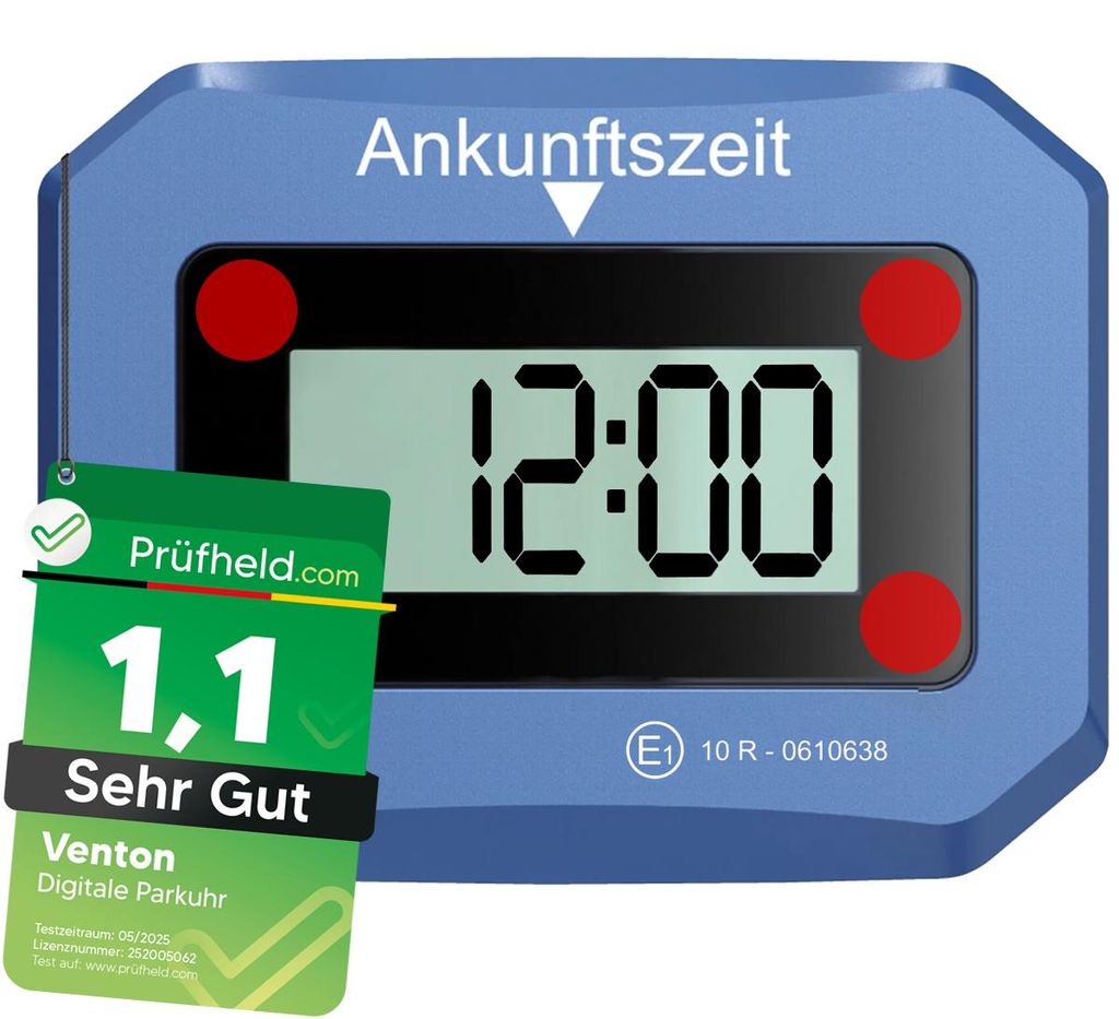 VENTON V2 Elektronische Digitale Parkscheibe mit KBA Produktbild 