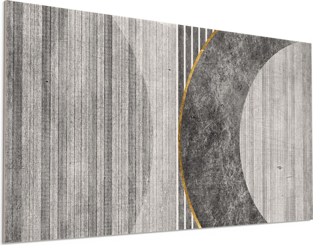 DEQORI Holzbild 100x50 cm 'Monochromer Takt' Bild auf Holz Wandbild Kunstdruck nachhaltig