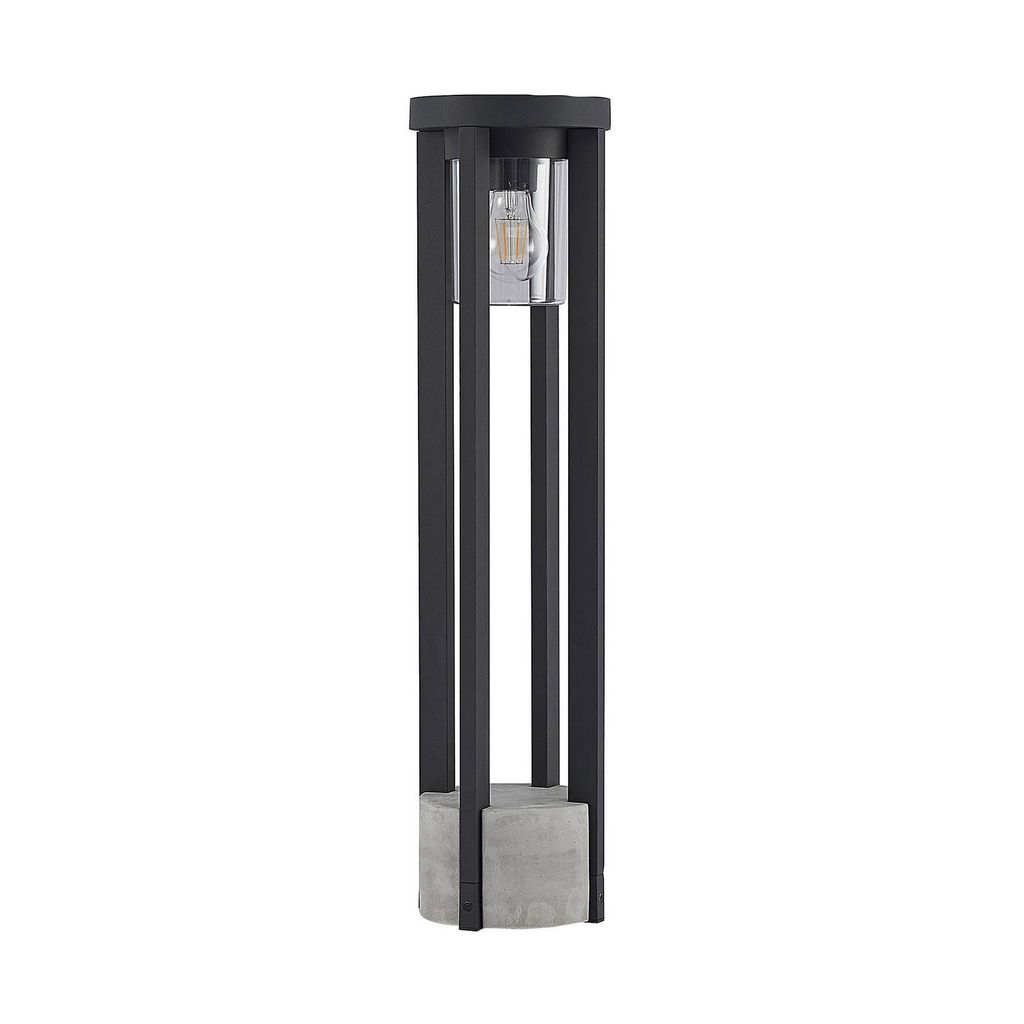 Lucande Wegeleuchte Overa, grau, Metall, 68 cm, IP44, E27 Produktbild 