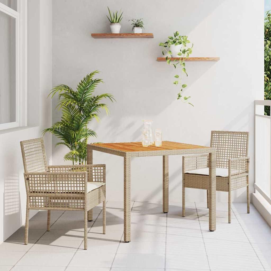 "Rabatt" Garten Essgruppe - Gartenmöbelset - Loungegruppe - 3 pcs Beige Poly-Rattan - Lounge-Dining set CC12334