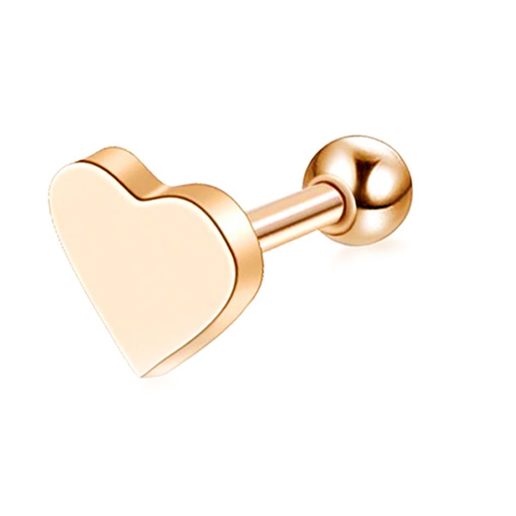 1 Stück Ohrring Herzform Dekorative Legierung Mädchen Geometrischer Ohrstecker für Festival-Roségold