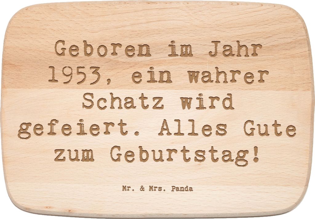 Mr. & Mrs. Panda Frühstücksbrett Spruch 1953 Geburtstag Schatz - Transparent - Geschenk, Alter, Geburt, Küchenbrett, Geburtstagsgeschenk, Holzbr...