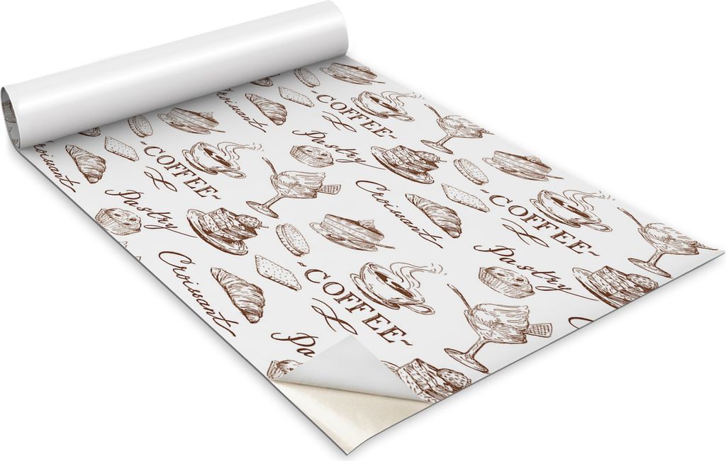 Selbstklebende Möbelfolie - Dekorationsfolie - Tischmöbel - Zuschneidbar - Kaffee, Kuchen, Eis - 100 x 50 cm