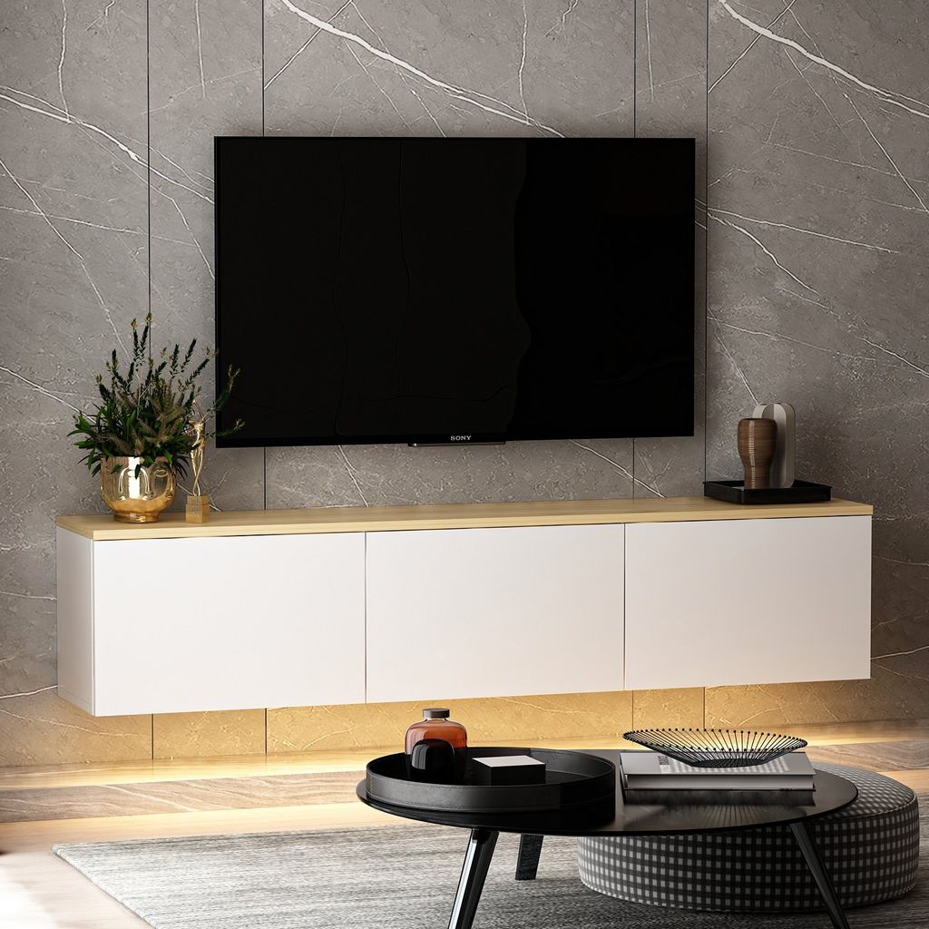 Skye Decor, Neon- Neon NRC, Weiß,Eiche, TV-Schränke, Produktbild 3