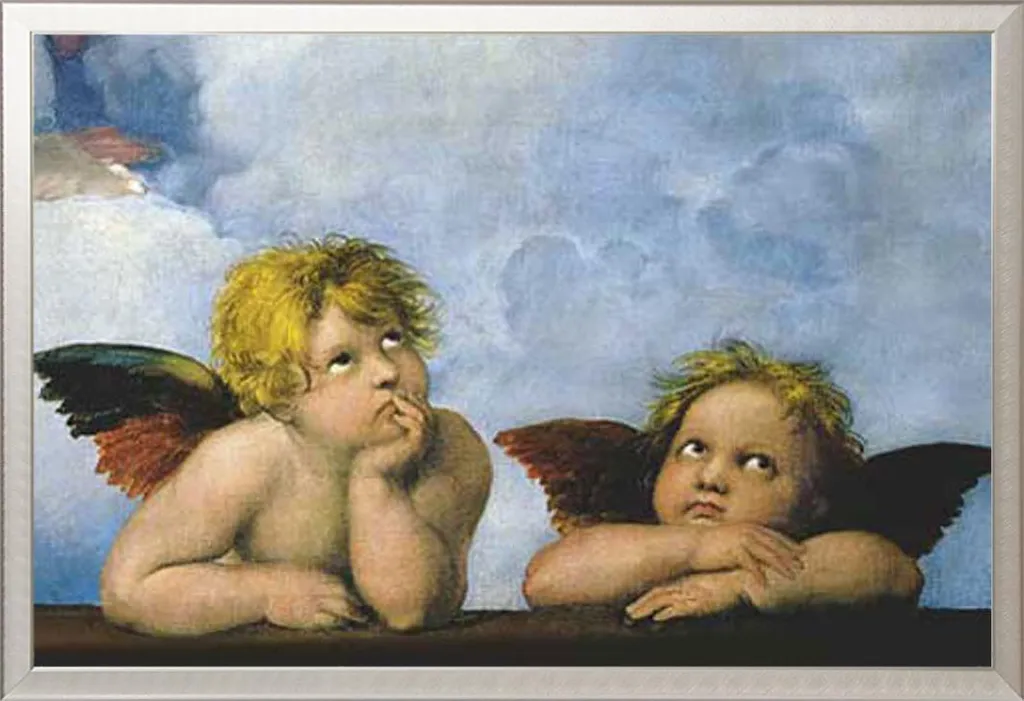 Raphaël Poster Les Petits Anges avec Cadre Shinsuke Maxi Argenté