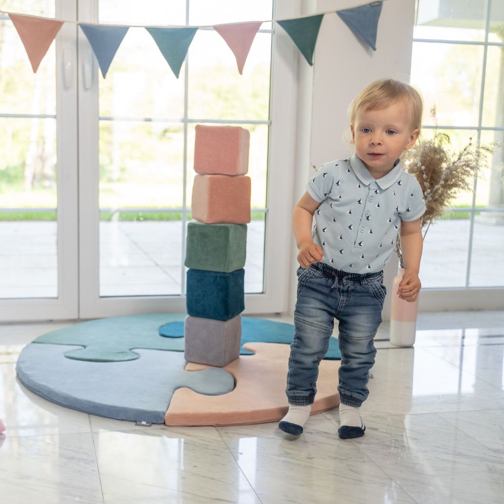 KiddyMoon pěnové kostky pro děti z veluru měkké bloky Obrázek produktu 2