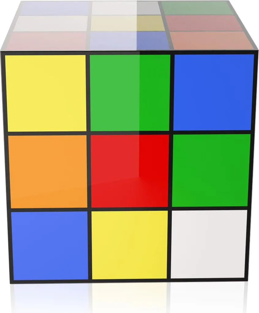Petit guéridon moderne Cubo Gioco - Table basse cubique décorative ADM - 2