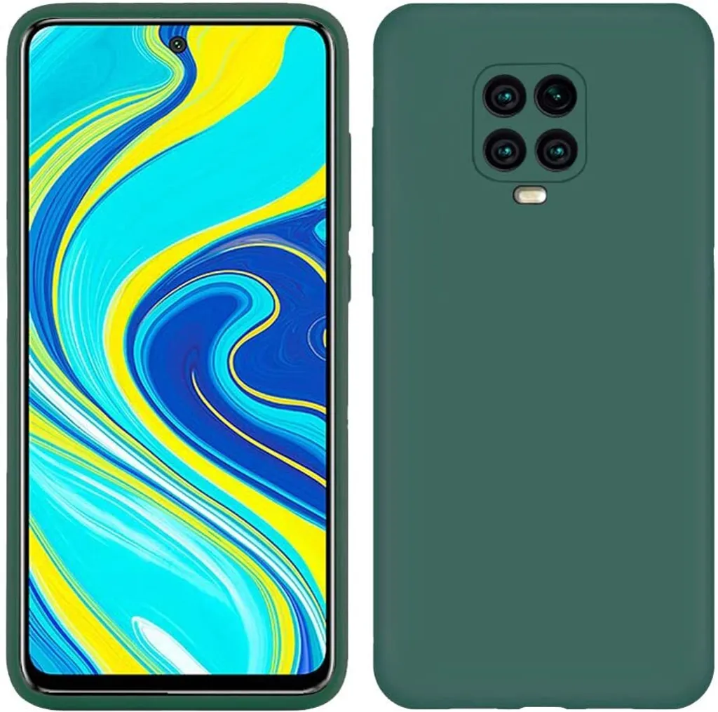 OFFERTA! Cover Silicone Liquido Xiaomi Redmi Note 9 Pro Max Verde Notte