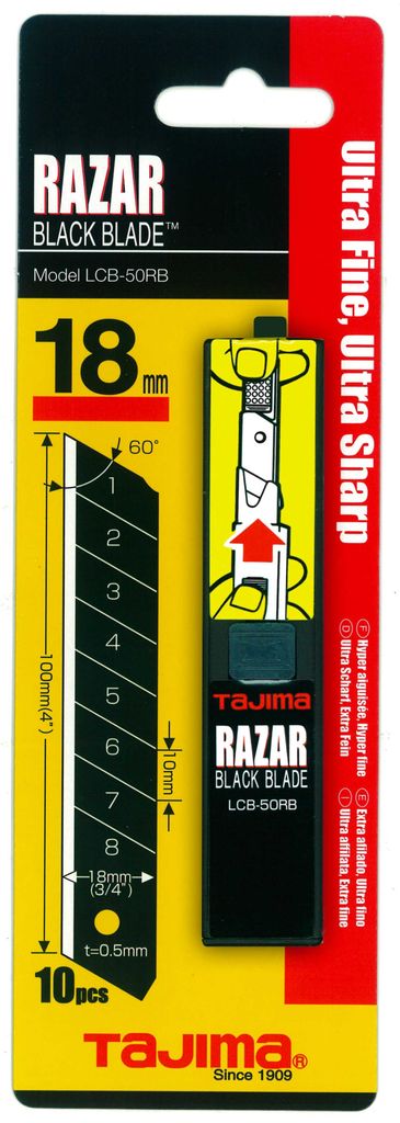 Tajima Razar Black Abbrechklingen 18 mm Spender mit 10 Produktbild 