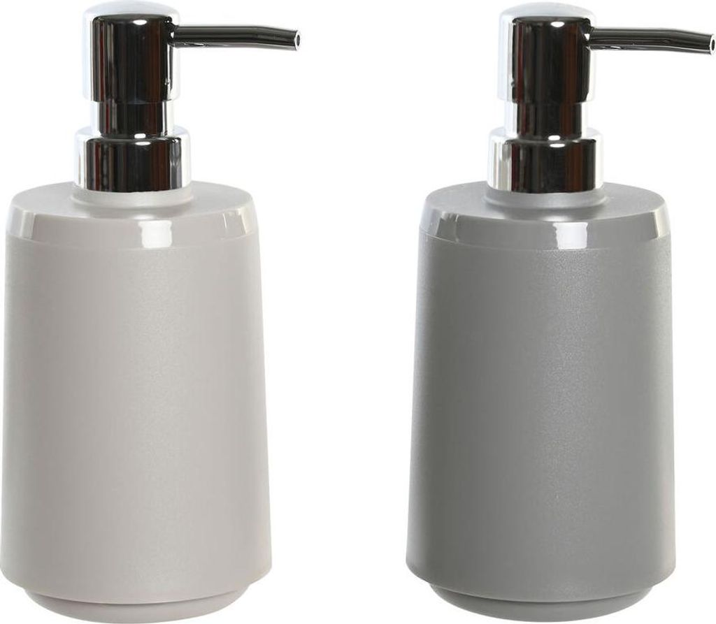 Seifenspender DKD Home Decor Beige Grau Creme polystyrol 8 x 8 x 18 cm (2 Stück)