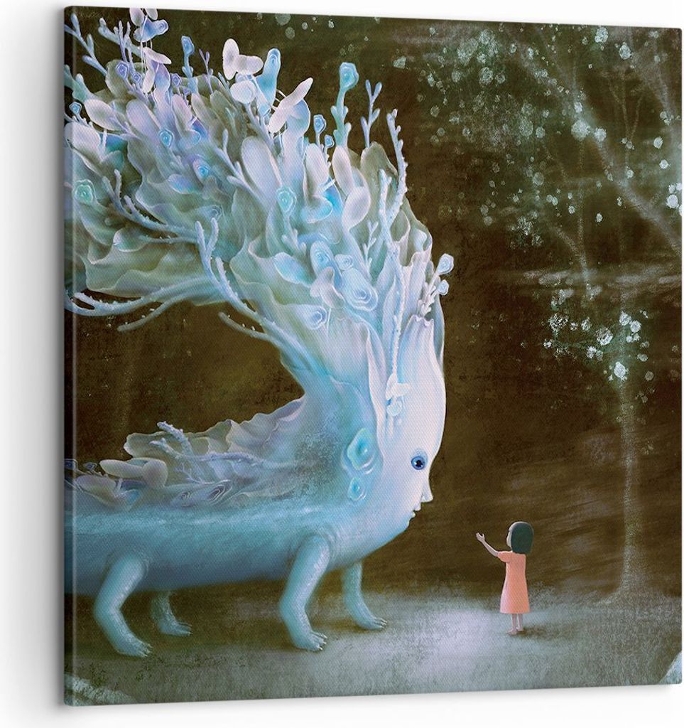 Bild auf Leinwand - Leinwandbild - Einteilig - Monster Kind Fee - 60x60cm - Wand Bild - Wanddeko - Wandbilder - Leinwanddruck - Bilder - Wanddekora...