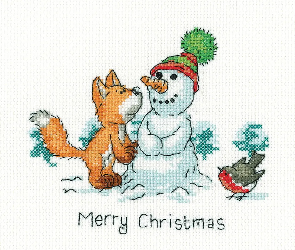 Kit Ricamo Heritage Crafts PUMC1735 Merry Christmas - Volpe e Neve