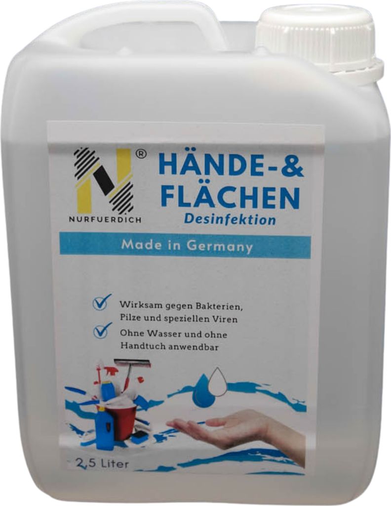 NURFUERDICH 2,5 Liter WHO Rezept Nr. 6 Hände und Flächen Produktbild 