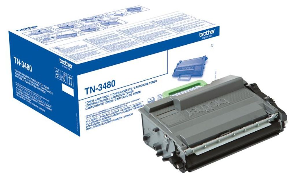 Brother TN-3480P - 8000 pagina's - Zwart - 1 stuk Productafbeelding 