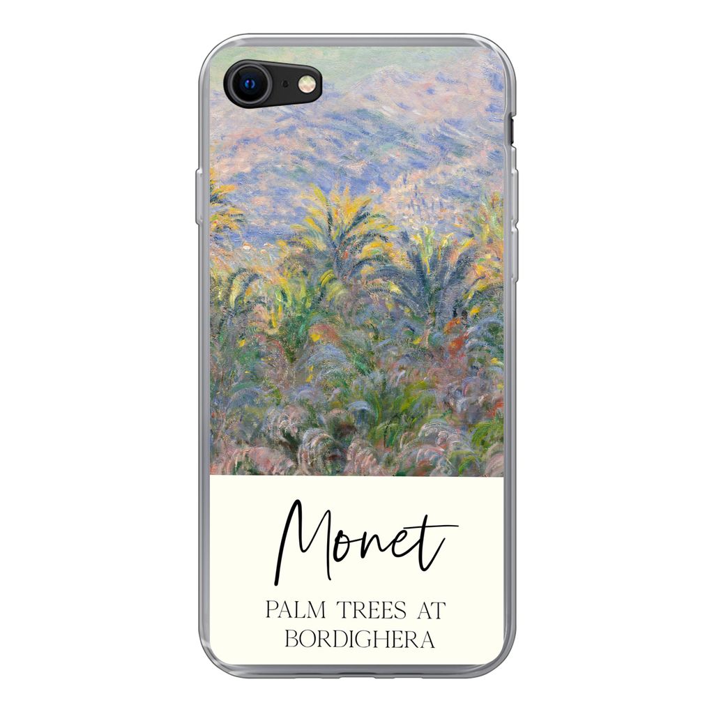 MuchoWow Handyhülle Schutzhülle Hülle für iPhone 8 Monet - Kunst - Palmen in Bordighera Silikon Softcase Handy Hülle - Schutzhaube