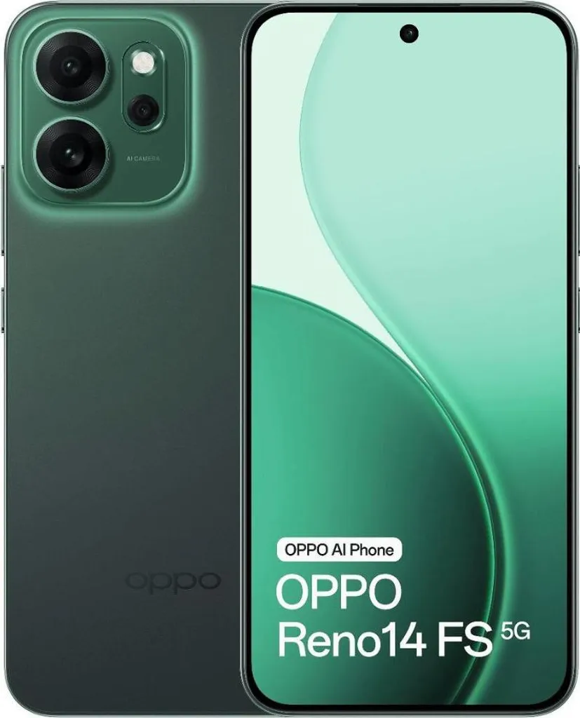 Smartphone 5G OPPO Reno14 FS 512GB Vert Luminous Green avec 12GB de RAM