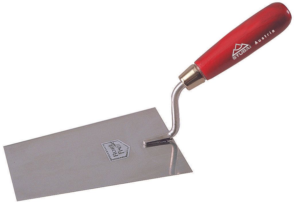 STUBAI Maurerkelle rostfrei, met.roter Griff 180 mm