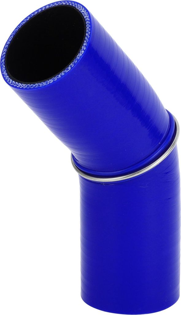 1 Stück 57mm/2,24" ID 90mm/3,54" Länge 45 Grad Blau Schwarzer Auto Silikonschlauch Kühlmittelschlauch Universal.