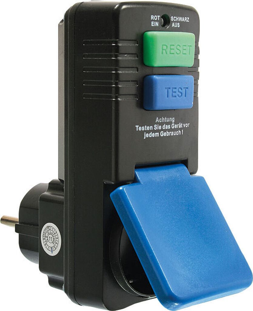 as-Schwabe Personenschutz-Stecker 30mA Schukosteckdose Schutz 230V IP44