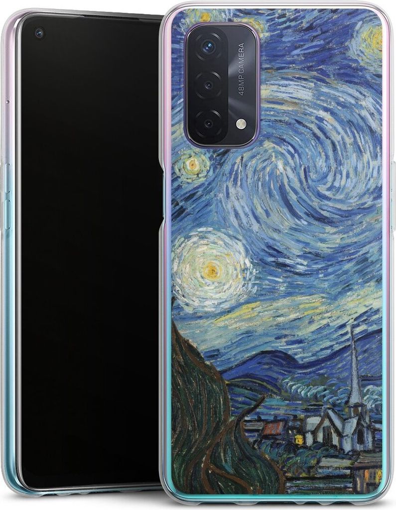 DeinDesign Handyhülle für Oppo A74 5G Silikon Hülle Case Smartphone Schutzhülle Kunst The Starry Night