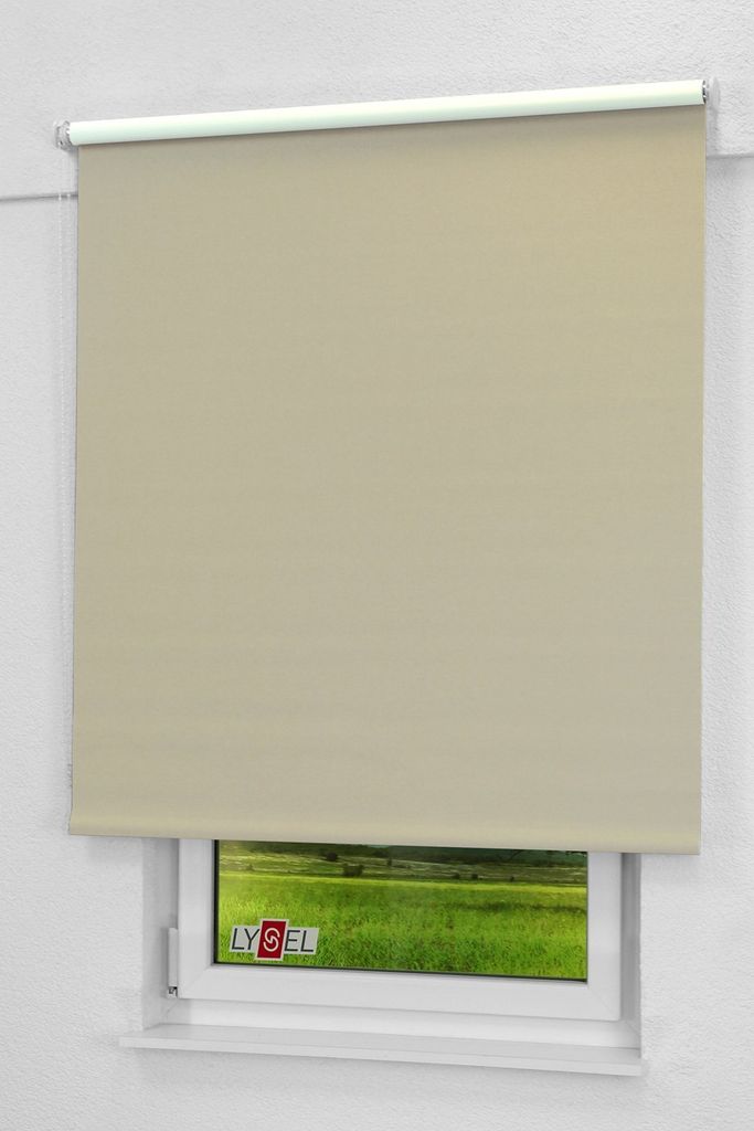 Lysel - Qualitätsrollo abdunkelnd graubeige, (B x H) 213cm x 190cm in braun/graubeige