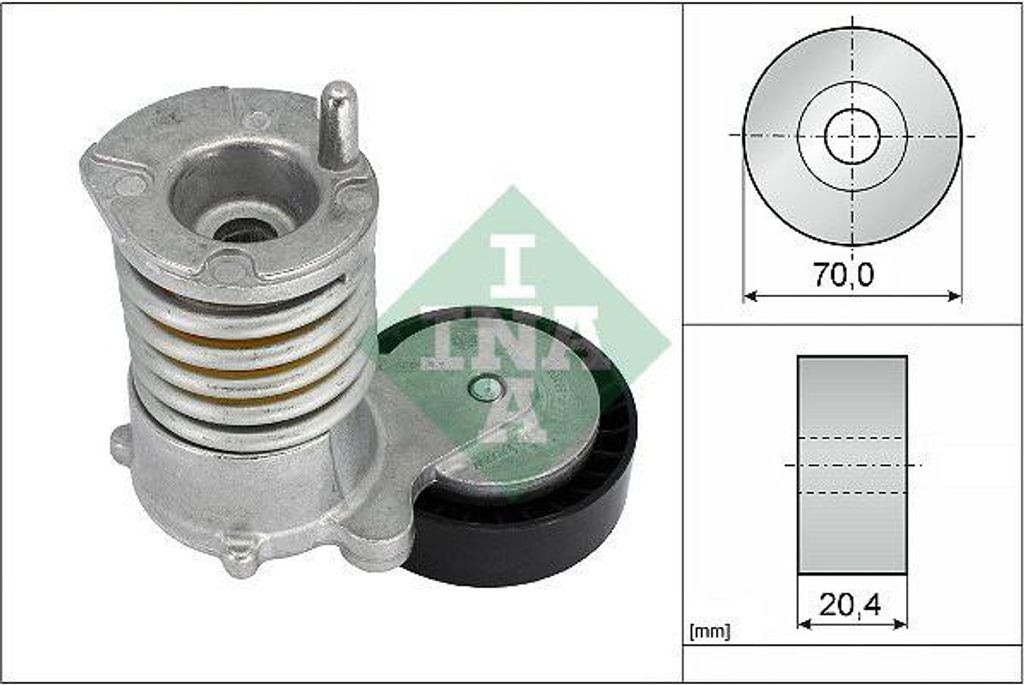 INA 534003010 Riemenspanner, Keilrippenriemen OE 1374425 kompatibel mit S40, Focus, C30, C70, V50