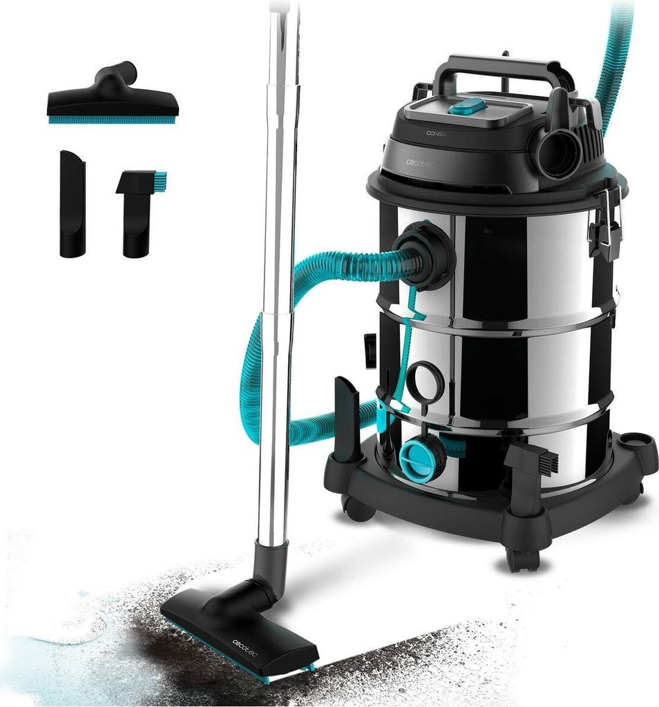Cecotec Staubsauger de Feststoffe & Flüssigkeiten de 30 L Conga Rockstar Wet & Dry Steel Pro. 1600 W, 23 kPa, Drainage-System de, Vakuum & Gebläs...