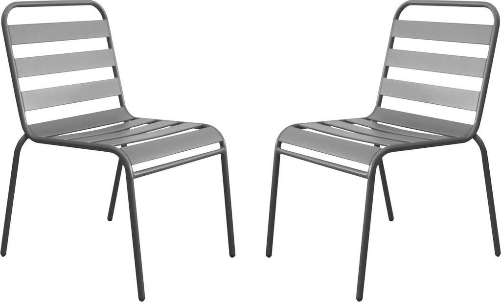 2er-Set stapelbare Gartenstühle aus Metall "Bilbao" - Taupe