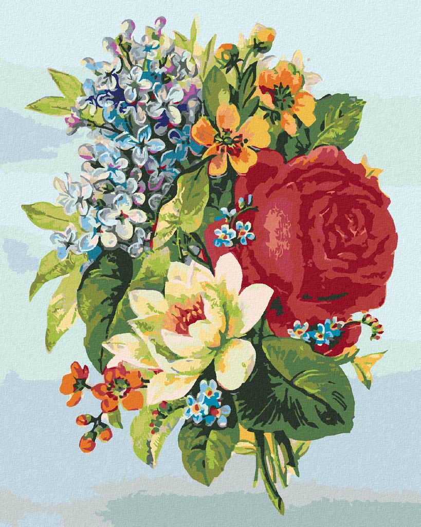 Diamondi - Diamond painting - COLLAGE BLUMEN, 40X50 cm, ohne Keilrahmen