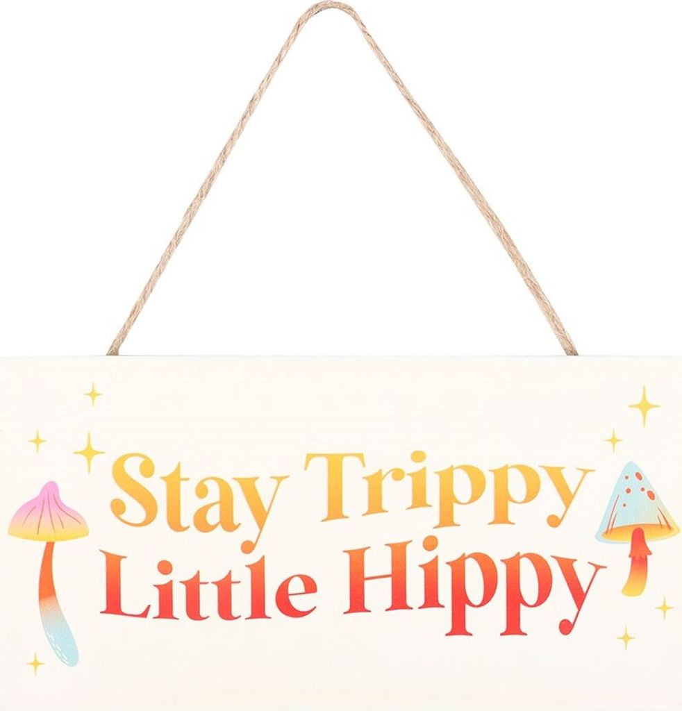 Something Different - Hängeschild "Stay Trippy, Little Hippy" SD6459 (Einheitsgröße) (Weiß/Orange/Rot)