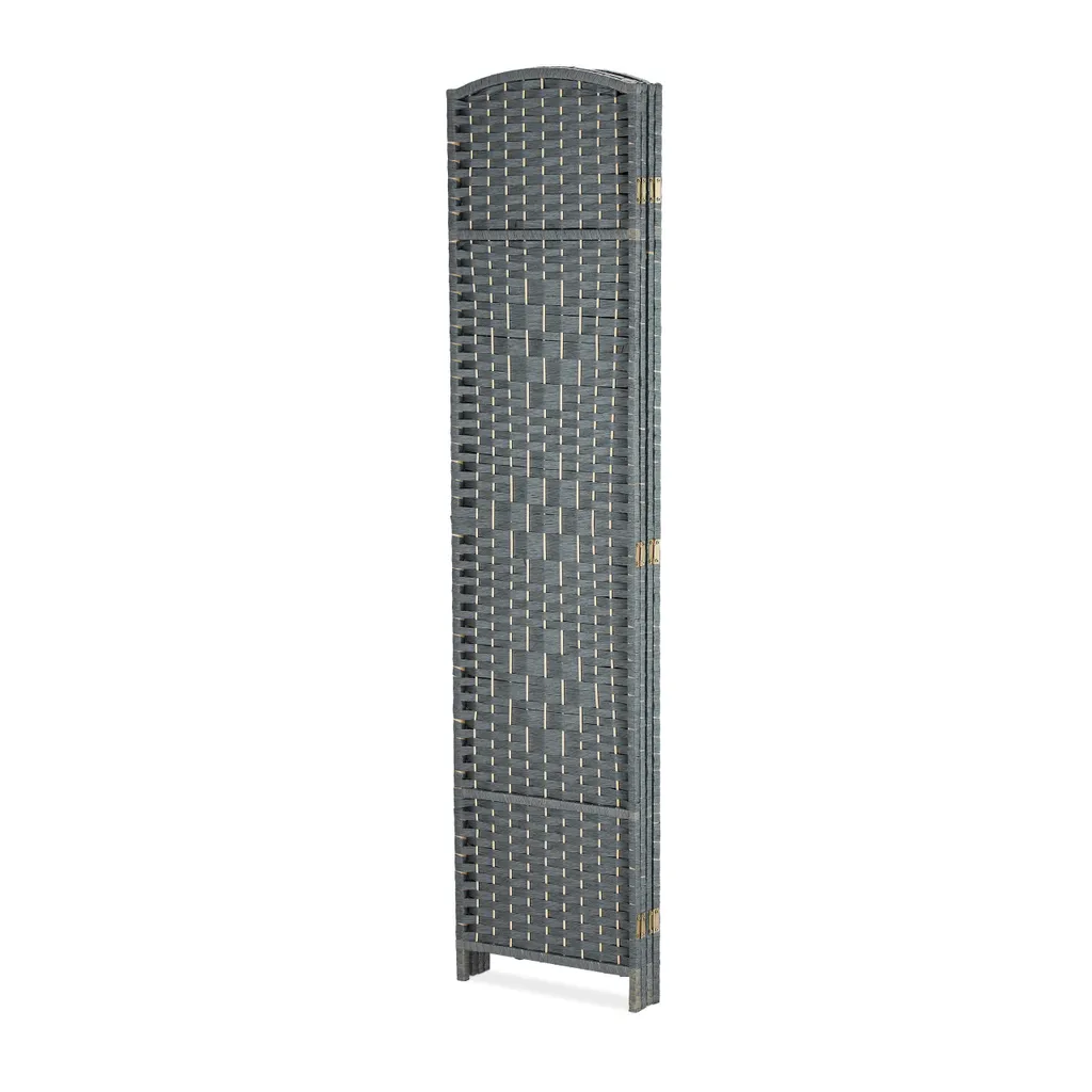 Paravent 4 pièces gris Relaxdays pour chambre et salon - Hauteur 180