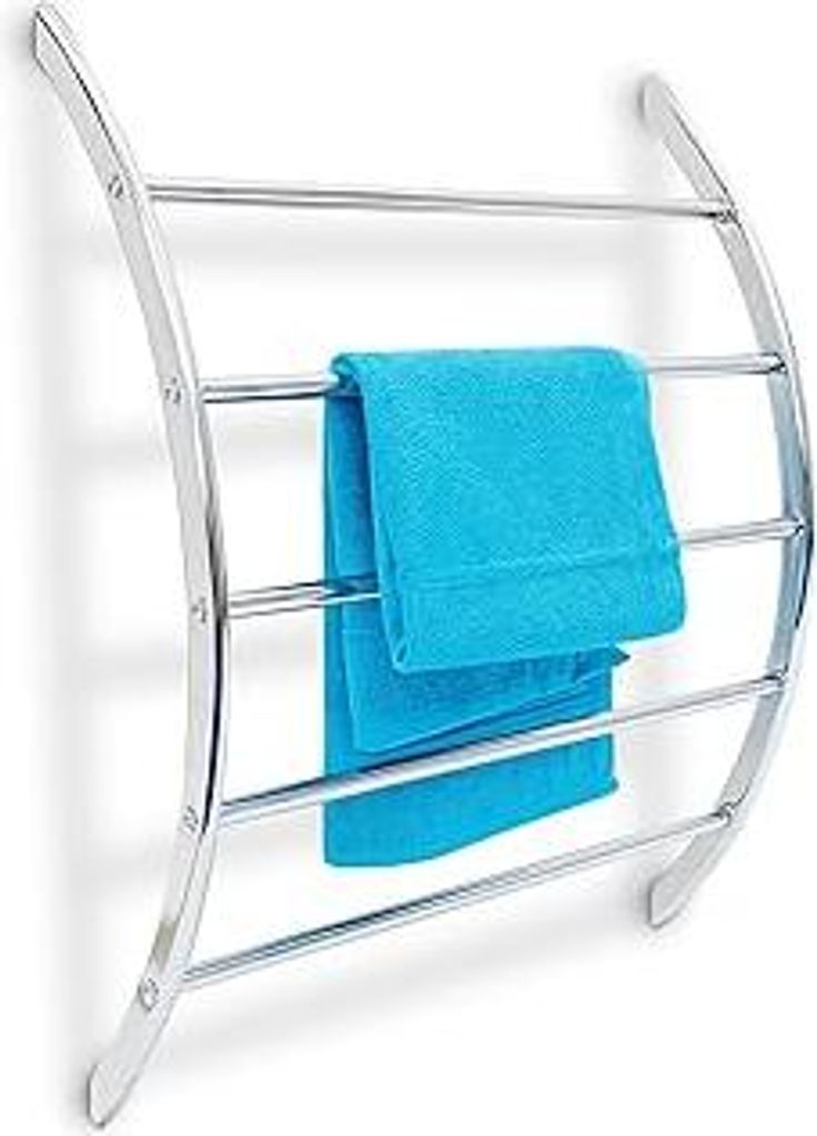 Wand-Handtuchhalter mit 5 Stangen HxBxT: 70 x 56,5 x 15,5 cm Badetuchhalter aus verchromtem Stahl mit 5 Handtuchstangen als Ablage für Badetücher...