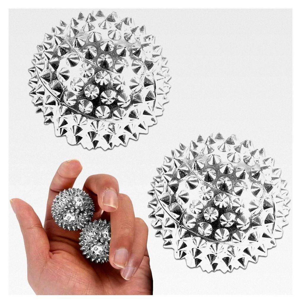 2 Stück Akupressur-Massagebälle, Hilfsmittel gegen Panikattacken, Massageball für Handmassage, Durchmesser 32 mm, Stressbälle für Massage