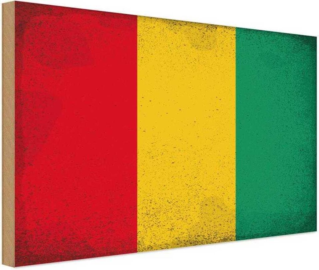 vianmo Holzschild 12x18 cm Guinea Vintage Flagge Fahne Wappen