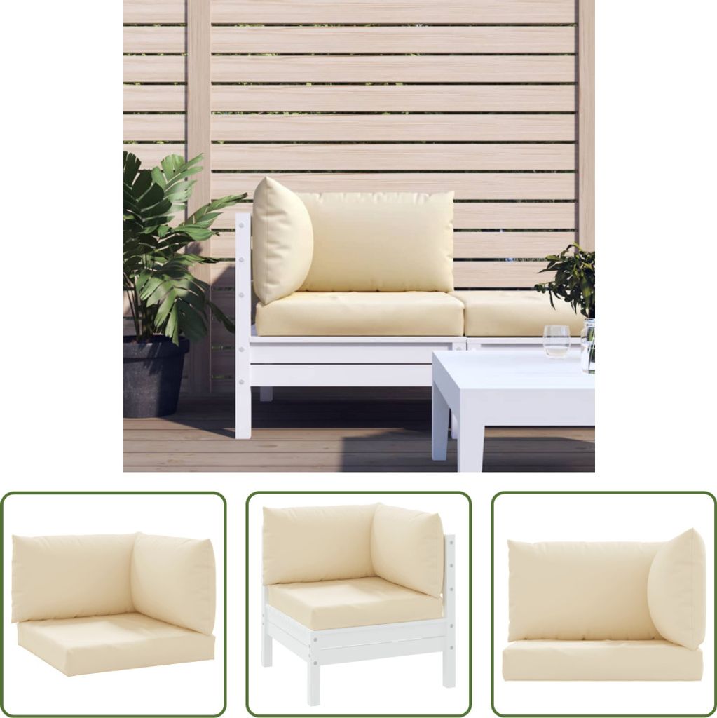 The Living Store Palettenkissen 3-tlg. Beige Oxford-Gewebe