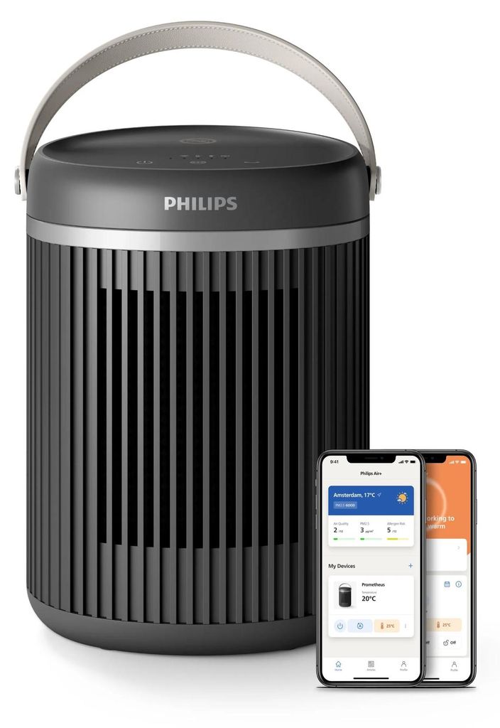 Philips Kompakter Heizlüfter 3000 Serie, 2000 W, Air+ App, Schwarz (CX3120/01)