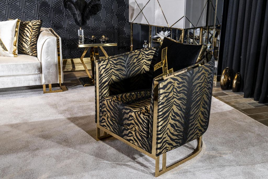 Sessel Möbel Modern Stoff Luxus Sitz  Stil Modern Holz Produktbild 