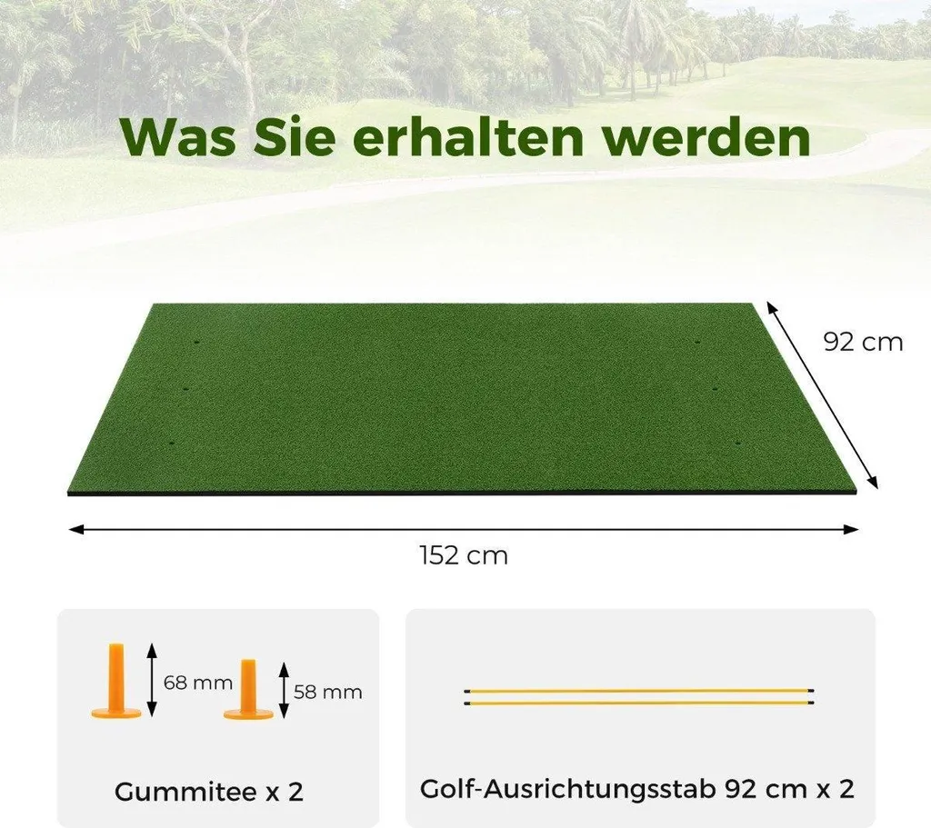 Tapis de pratique de golf pour jardin avec kit d'alignement complet