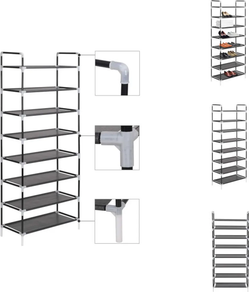 Meuble chaussures 8 niveaux gain de place pour entrée et dressing vidaXL
