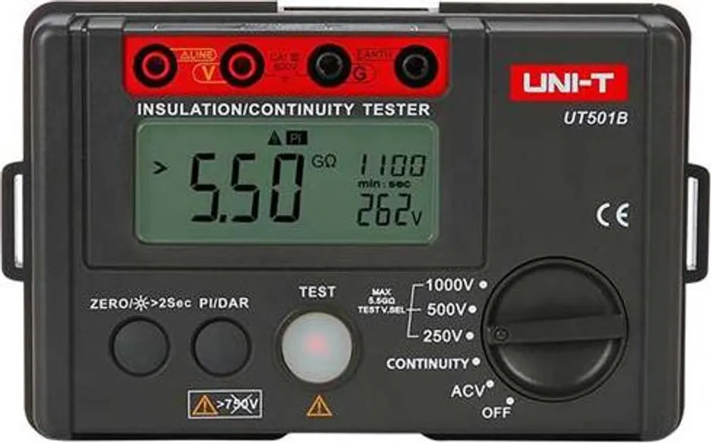 Testeur d'isolement Uni-T UT501B 1000V AC 600V avec écran LCD rétroéclairé