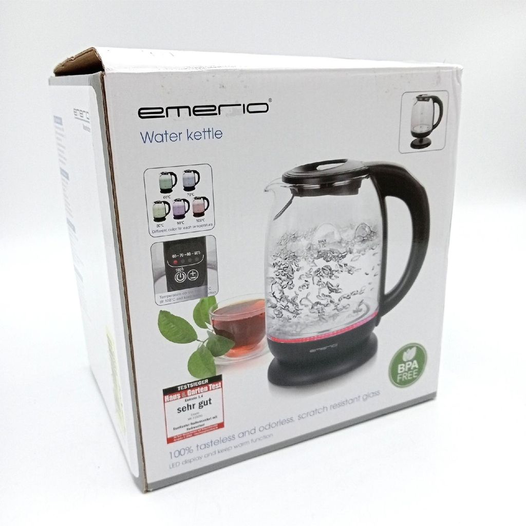 Emerio WK-119255, 2200 W, Schwarz, Transparent, Regelbare Produktbild 