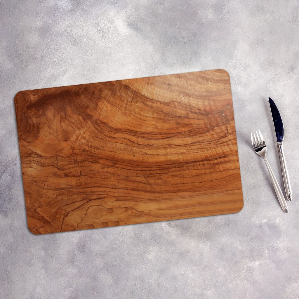 Tischset 6x45x30 cm + 6x10fi cm Platzset Tischmatte Platzmatte Untersetzer - Holz Stamm