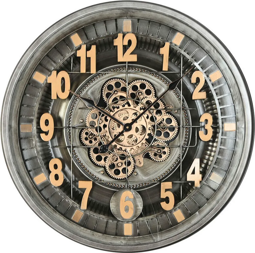 Horloge murale cristal et fer 66cm coloris or argent Home ESPRIT chic